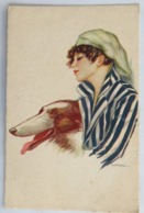 C. P. A. : Illustrateur NANNI : Jeune Fille Avec Tête De Chien, En 1918 - Nanni