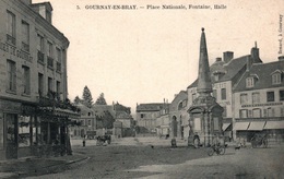 Gournay-en-Bray - Place Nationale, Fontaine Pyramide, Halle - Edition Bénard, Carte N° 5 Non Circulée - Gournay-en-Bray