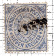 ALLEMAGNE - Confédération De L'Allemagne Du Nord - 1869 - N° 21 - 7 Kreuzer Bleu - North German Conf.