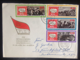 DDR Germany, Circulated FDC, « Parteitag », 1967 - FDC: Enveloppes