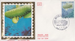 Enveloppe   FDC   1er  Jour  MONACO   Le  Bathyscaphe  D' Auguste  PICCARD   1984 - Submarinos