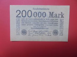 Reichsbanknote 200.000 MARK 1923 PAPIER BRUN CLAIR SANS NUMEROS CIRCULER (B.16) - 100.000 Mark