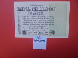 Reichsbanknote 1 MILLION MARK 1923 VARIANTE PAPIER ET SANS CHIFFRES CIRCULER (B.16) - 1 Mio. Mark