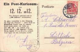 1912 HAMBURG ,,Das Letzte Postkuriosum 12.12.12" Pkte N. Lüttich - Marcofilie - EMA (Print Machine)