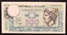 500 LIRE MERCURIO 02 04 1979 Q.fds Serie Sostitutiva Rara W26 LOTTO 2205 - 500 Liras