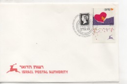 Cpa.Timbres.Israël.1990-Yerushalayim . Israel Postal Authority  Timbre Coeur - Oblitérés (avec Tabs)