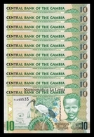 Gambia Lot Bundle 10 Banknotes 10 Dalasis 2006-2013 Pick 26c SC UNC - Gambie