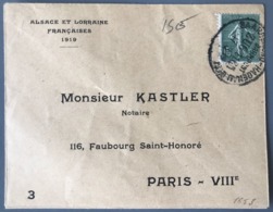 France N°130 Sur Lettre ALSACE LORRAINE - (W1632) - 1877-1920: Période Semi Moderne