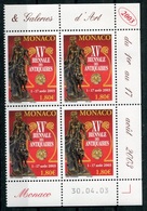 RC 18130 MONACO N° 2397 BIENNALE DES ANTIQUAIRES BLOC DE 4 COIN DATÉ NEUF ** TB - Unused Stamps