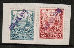 U.S.A.  Scott # UNLISTED 5c & 25c City Of Philadelphia DOCUMENTARY VF USED PAIR ON PIECE (Stamp Scan # 692) - Steuermarken