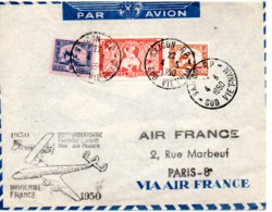 ENVELOPPE  PAR AVION  20eme ANNIVERSAIRE PREMIERE LIAISON PAR    AIR FRANCE      VOIR LES SCANS - Lettres & Documents