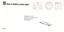 Malta 1990 Valletta Meter Neopost “205” N519 Sloagn Bank Instructional Handstamp Cover - Malte