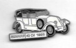 Pin's  Mat, Automobile  RENAULT  Blanche  40 CV  1926  Signé  C E F  PARIS - Renault