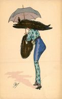 PLUME Ou PLUM * Illustrateur * Femme Mode Chapeau Robe Parapluie Ombrelle * 1911 - Autres & Non Classés