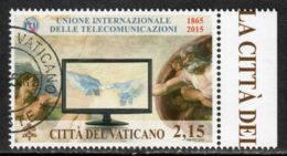 Vatican 2015 Mi# 1837 Used - 150th Anniv. Of ITU / Creation Of Adam - Oblitérés