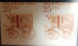 O) 1985 UNITED STATES - USA, IMPERFORATE PAIR, OLD CAR - TRANSPORTATION COILS -BREAD WAGON BY 1880 - SC 2136a, MNH - Variétés, Erreurs & Curiosités