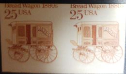 O) 1985 UNITED STATES - USA, IMPERFORATE PAIR, OLD CAR - TRANSPORTATION COILS -BREAD WAGON BY 1880 - SC 2136a, MNH - Abarten & Kuriositäten