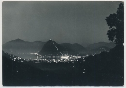 Lugano Bei Nacht Ausblick Von Der Pension Villa Barnabo Mit K-Stempel Tesserete - Tesserete 