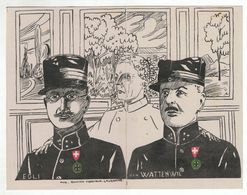 Carte Double - Affaire Des Colonels - Von Wattenwyl - Egli - Guerre 1914-18 - Militaria - Armée Suisse - Collaboration - Otros