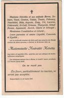 Faire-part De Décès - Neutralité - Affaire Des Colonels - Von Wattenwyl - Egli - Guerre 1914-18 - Militaria Armée Suisse - Otros & Sin Clasificación