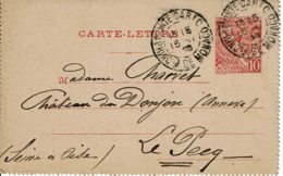 1906 - Carte Lettre Tp Albert 1er - 10ct Carmin Sur Gris - Obl MONTE CARLO - Postal Stationery