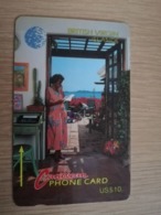 BRITSCH VIRGIN ISLANDS  US$ 10   BVI-16A   WOMAN ON PHONE      NEW LOGO      16CBVA     Fine Used Card   ** 2633** - Jungferninseln (Virgin I.)