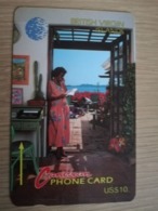 BRITSCH VIRGIN ISLANDS  US$ 10   BVI-16B   WOMAN ON PHONE      NEW LOGO      16CBVB     Fine Used Card   ** 2634** - Jungferninseln (Virgin I.)