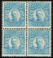 1911-1919. Gustav V. 27 öre. 4-BLOCK.  (Michel 76) - JF363731 - Unused Stamps
