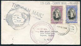 1939 Tonga Tin Can - Canoe Mail Cover - Topeka Kansas USA - Tonga (...-1970)