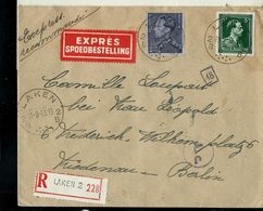 Doc. De LAKEN - 2 B - Du 11/09/43 Avec N° 646 Et 529 (Poortman) En Rec. Par Exprès - Correo Rural