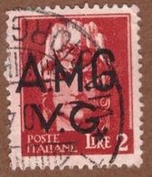 AMGVG023 AMG-VG 1945-47 SERIE IMPERIALE SOPRASTAMPATA LIRE 2 SASSONE NR 9 USATO - Gebraucht