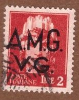 AMGVG024 AMG-VG 1945-47 SERIE IMPERIALE SOPRASTAMPATA LIRE 2 SASSONE NR 9 USATO - Gebraucht