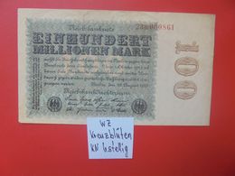 Reichsbanknote 100 MILLIONEN MARK 1923 "KREUZBLÜTEN"  6 CHIFFRES CIRCULER (B.16) - 100 Millionen Mark