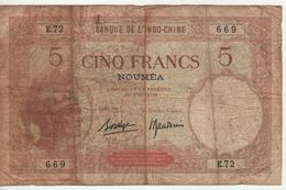 NEW CALEDONIA   5 Francs  Noumea   P36b  (ND  Ca. 1926) French Colony - Otros & Sin Clasificación