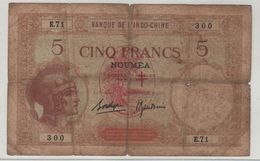 NEW HEBRIDES   5 Francs  *Overprint Nouvelle Hebrides*    P4b  (ND  Ca. 1941) French Colony - Autres & Non Classés