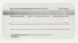 Label SF 0304 01 Van Doorne's Bedrijfswagenfabriek DAF B.V. Eindhoven - Camions