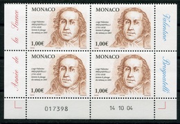 RC 18188 MONACO N° 2475 INVENTION DU PLAQUAGE DES MÉTAUX BLOC DE 4 COIN DATÉ NEUF ** TB - Unused Stamps