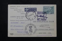 PORTUGAL - Carte Postale 1er Vol Lisbonne / New York En 1972 , Voir Cachets - L 64315 - Postmark Collection