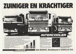 Brochure-leaflet: SCANIA Van Berkel Bedrijfsauto's Veldhoven (NL) - Ford Cargo Van Berkel Veghel (NL) - Camions