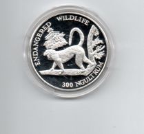 BHUTAN 300 NGULTRUMS 1992 ZILVER PROOF ENDAGERED WILDLIFE MONKEY - Bhoutan