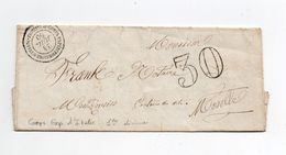 !!! CACHET CORPS EXPEDITIONNAIRE D'ITALIE 1ERE DIVISION SUR LETTRE DU 24/7/1860 AVEC TEXTE - Army Postmarks (before 1900)