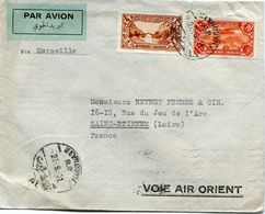 GRAND LIBAN LETTRE PAR AVION DEPART BEYROUTH 27-5-31 POUR LA FRANCE - Briefe U. Dokumente