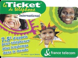 TICKET FRANCE TELECOM INTERNATIONAL 7.5 € - Tickets FT