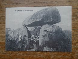 Réédition , Cartes D'autrefois , Trégunc , Le Grand Dolmen "" Carte Animée Enfants Bretons "" - Trégunc