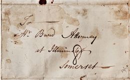 C1780 Letter To "Mr Baird(?), Attorney At Ilminster". Good 'AE' Receiver's Mark.   0827    Price Adj 15th July 20/21 - ...-1840 Precursori