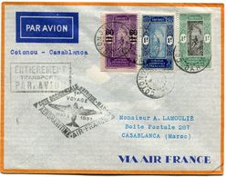 DAHOMEY LETTRE PAR AVION COTONOU - CASABLANCA DEPART COTONOU 4 MARS 37 DAHOMEY POUR LE MAROC - Cartas & Documentos