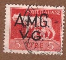 AMGVG026 AMG-VG 1945-47 SERIE IMPERIALE SOPRASTAMPATA LIRE 5 SASSONE NR 10 USATO - Used