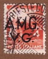 AMGVG032 AMG-VG 1945-47 SERIE DEMOCRATICA SOPRASTAMPATA LIRE 4 SASSONE NR 16 USATO - Afgestempeld