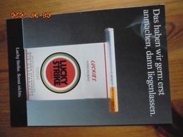 Carte Postale Publicitaire Allemand (Taschen 1996) 16,3 X 11,4 Cm - Lucky Strike. Sonst Nichts. Liegenlassen 1995 - Articoli Pubblicitari