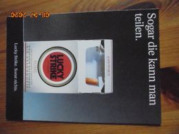 Carte Postale Publicitaire Allemand (Taschen 1996) 16,3 X 11,4 Cm. Lucky Strike. Sonst Nichts. "Teilen" 1993 - Reclame-artikelen